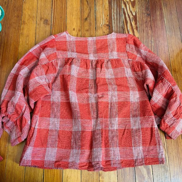 Sezane linen cotton blouse with tie sleeves - Picture 11 of 11